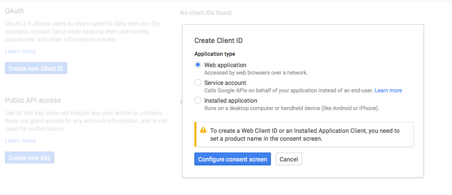 Google+ API Section