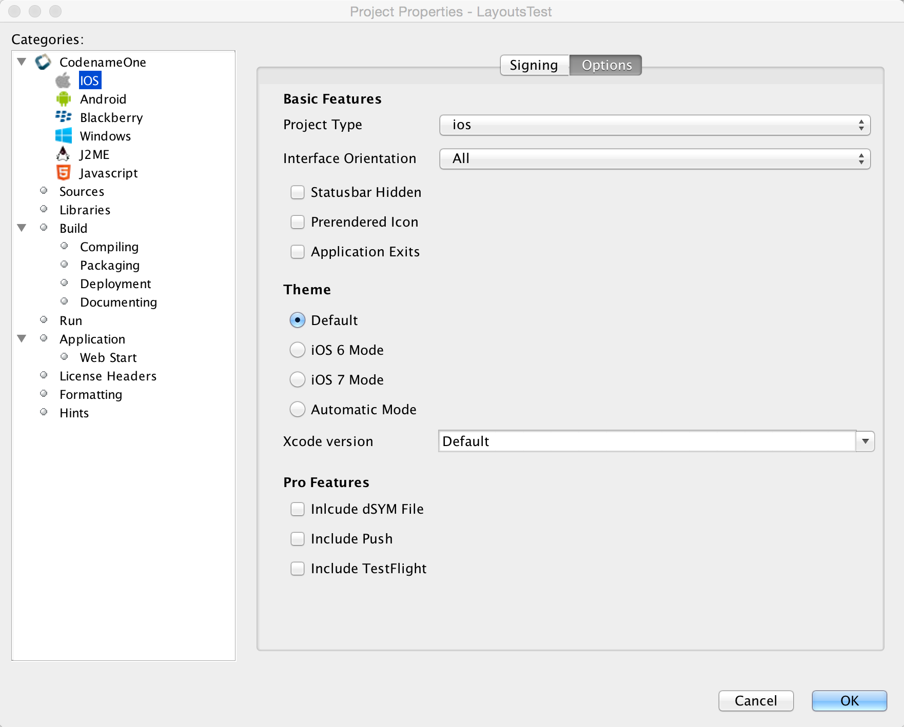 The GUI based settings might conflict with some of the build hints