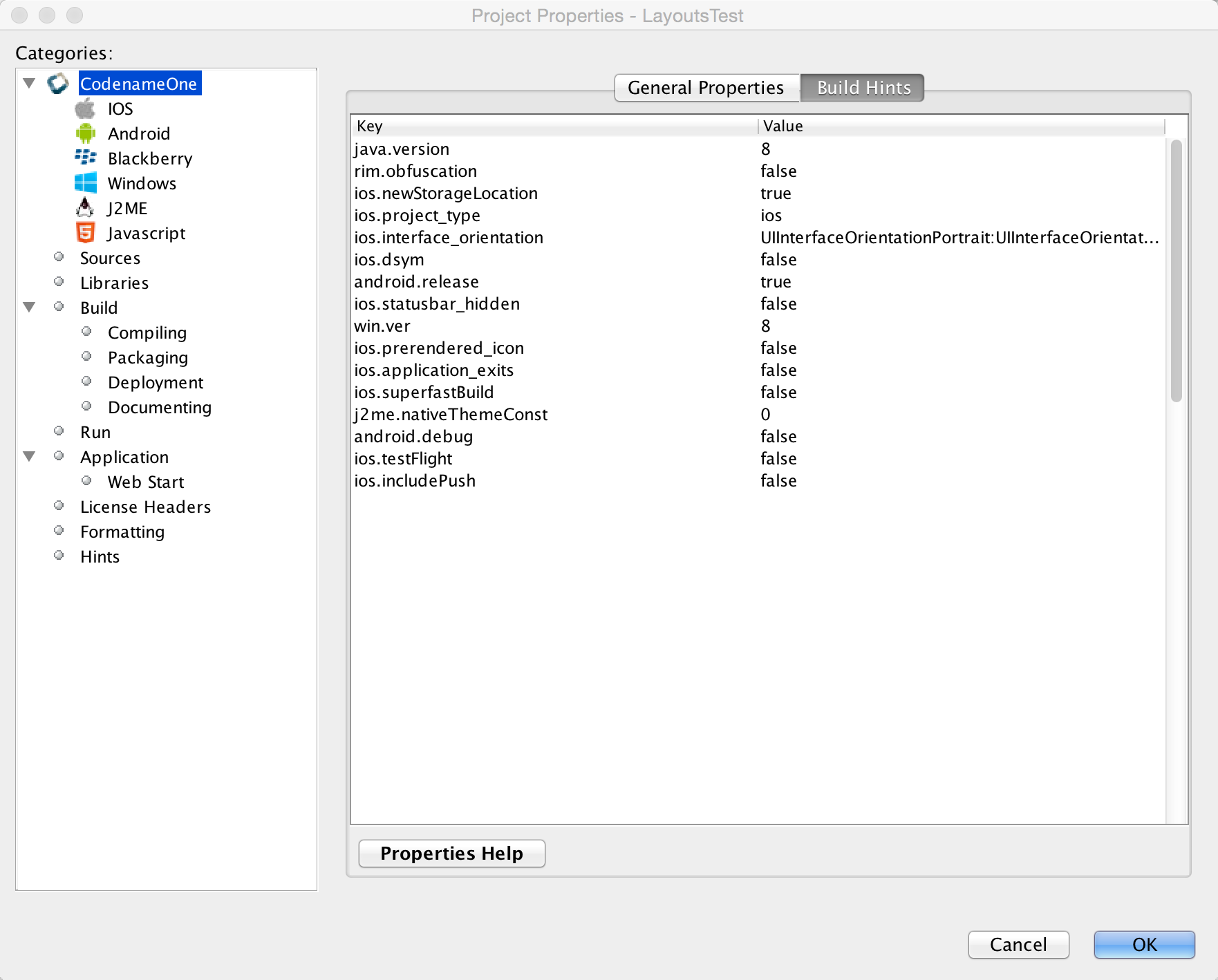 The build hints UI in NetBeans