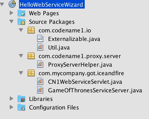 If you saved to the right location the server project directory should look like this