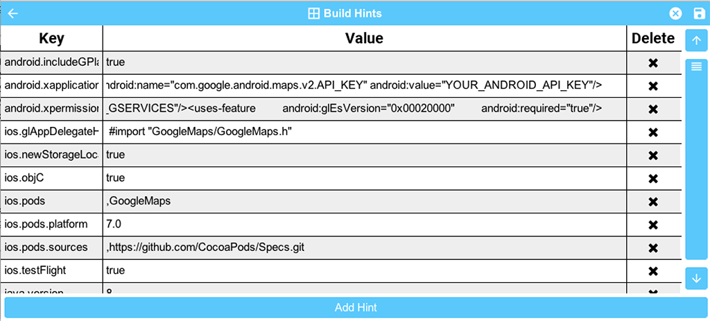 Build Hint Variables