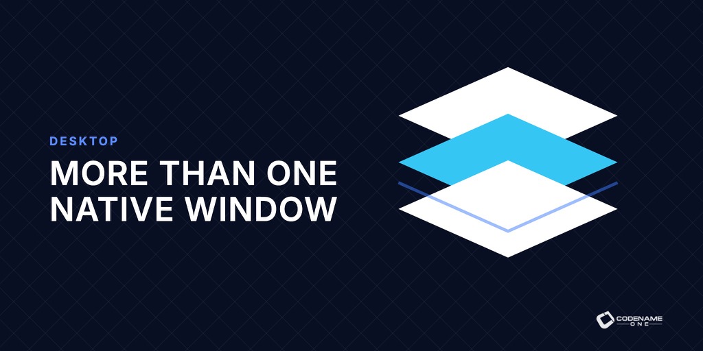 Several native desktop windows rendered by one Codename One application