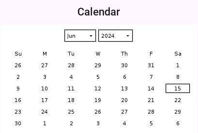 The Calendar component