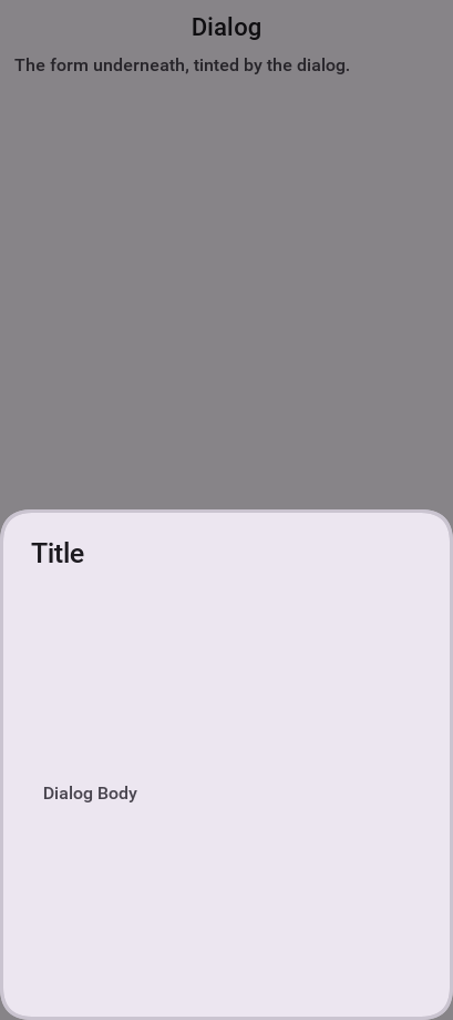 Custom Dialog positioned