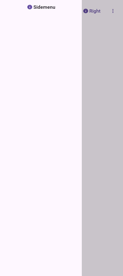 The default sidemenu of the Toolbar