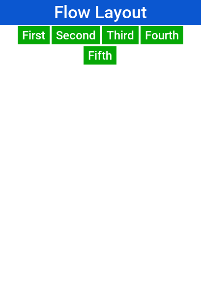 Flow layout aligned to the center