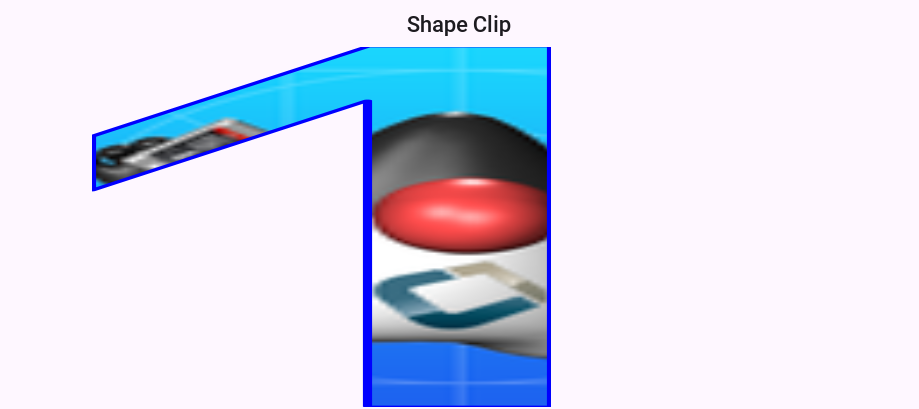 Shape Clipping used to clip the image of duke within the given shape