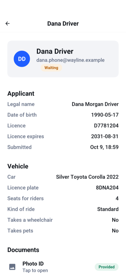 Review a driver application.