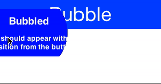 Bubble transition converting a circular button to a Dialog