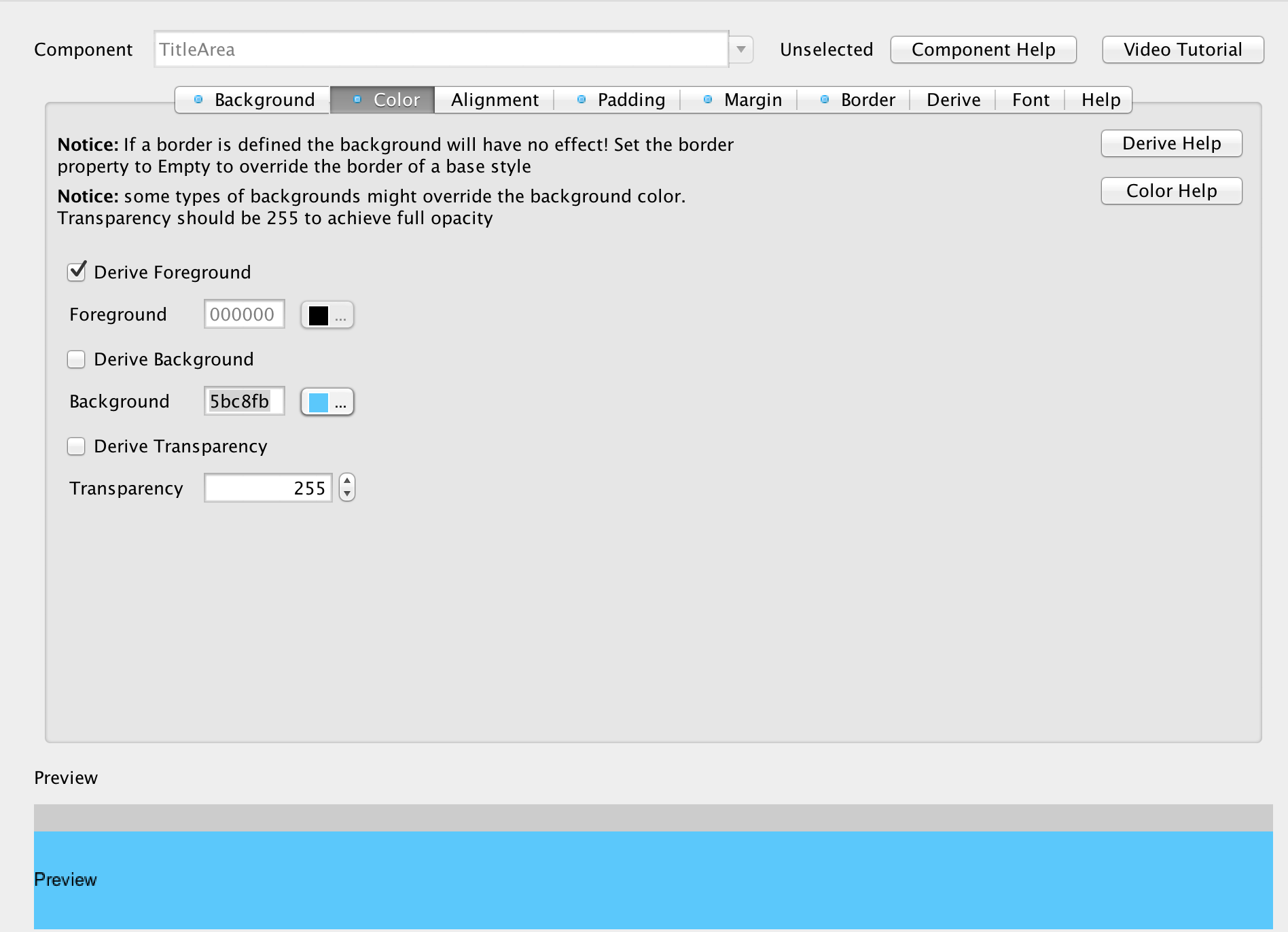 TitleArea UIID Definition