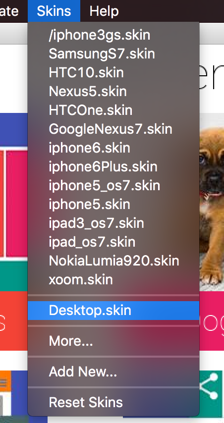 Activate the desktop skin thru the skins menu