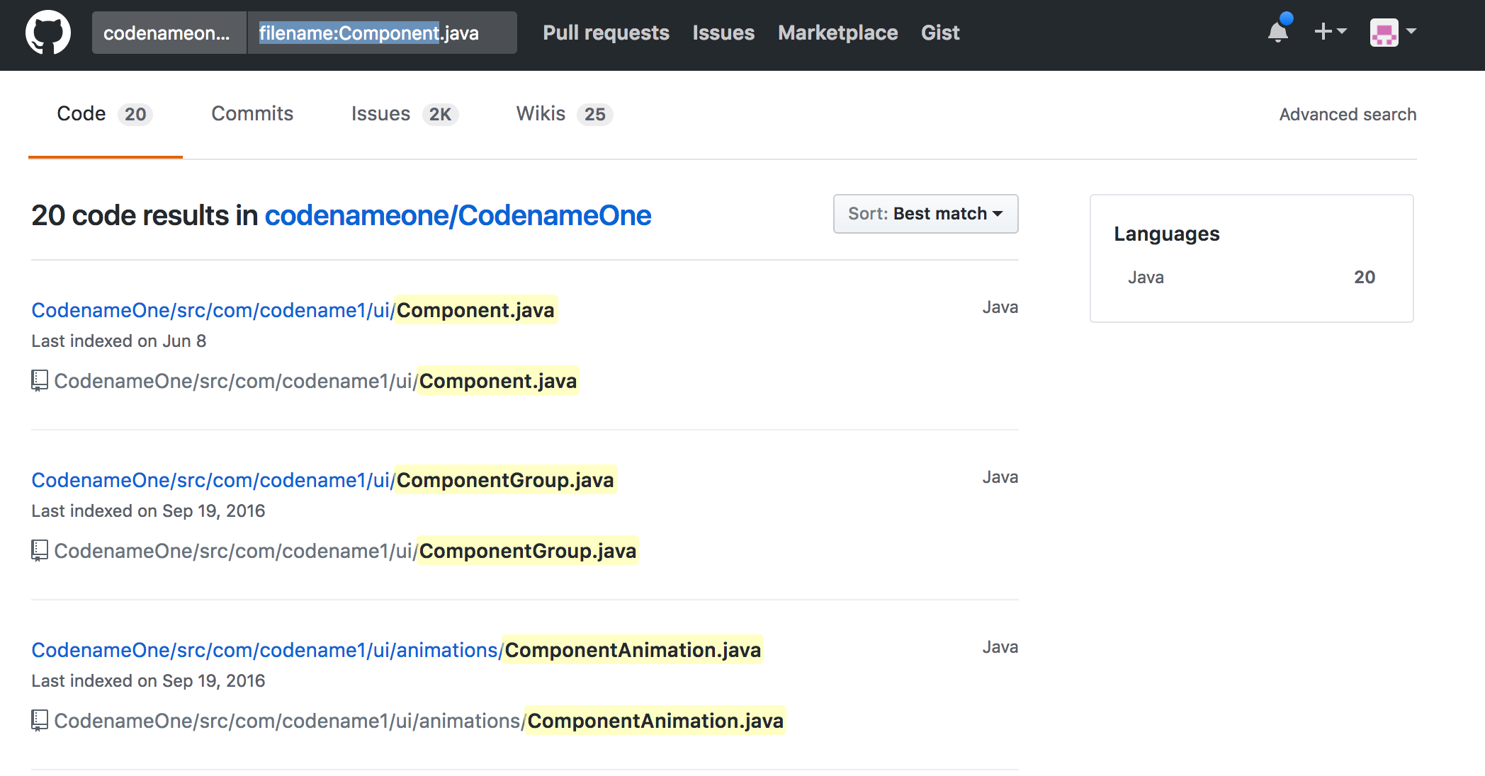 List of component classes the first one is what we are looking for