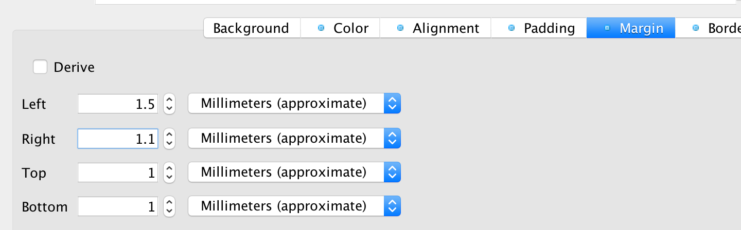 Fractions in margin