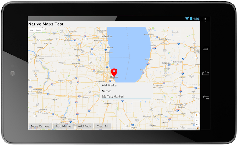 Native Maps Demo App Screensshot