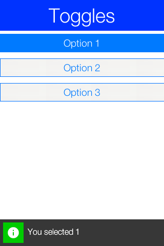 Toggle button selection