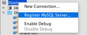 Register mysql server