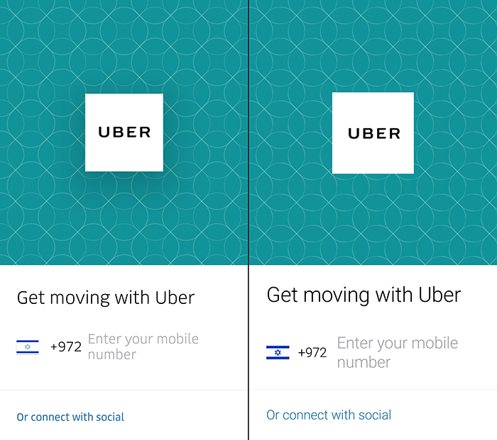 The Uber login form next to the clone