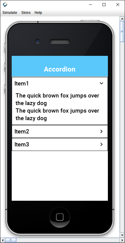 Accordion component