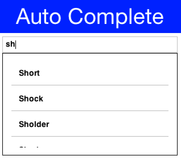 Simple usage of auto complete