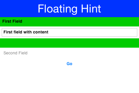 The FloatingHint component with one component that contains text and another that doesn’t
