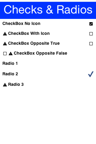 Sample usage of CheckBox/RadioButton/ButtonGroup