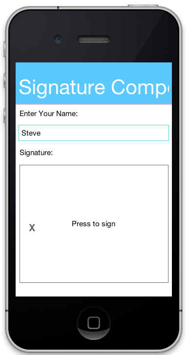 Signature Component button