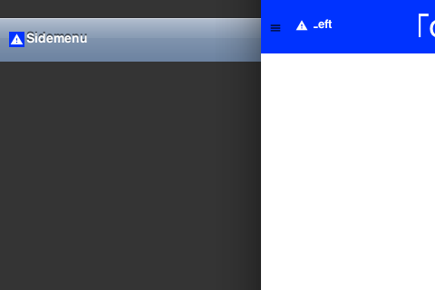 The default sidemenu of the Toolbar