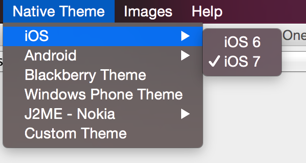 The native theme menu option