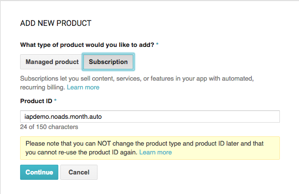 Add new product dialog