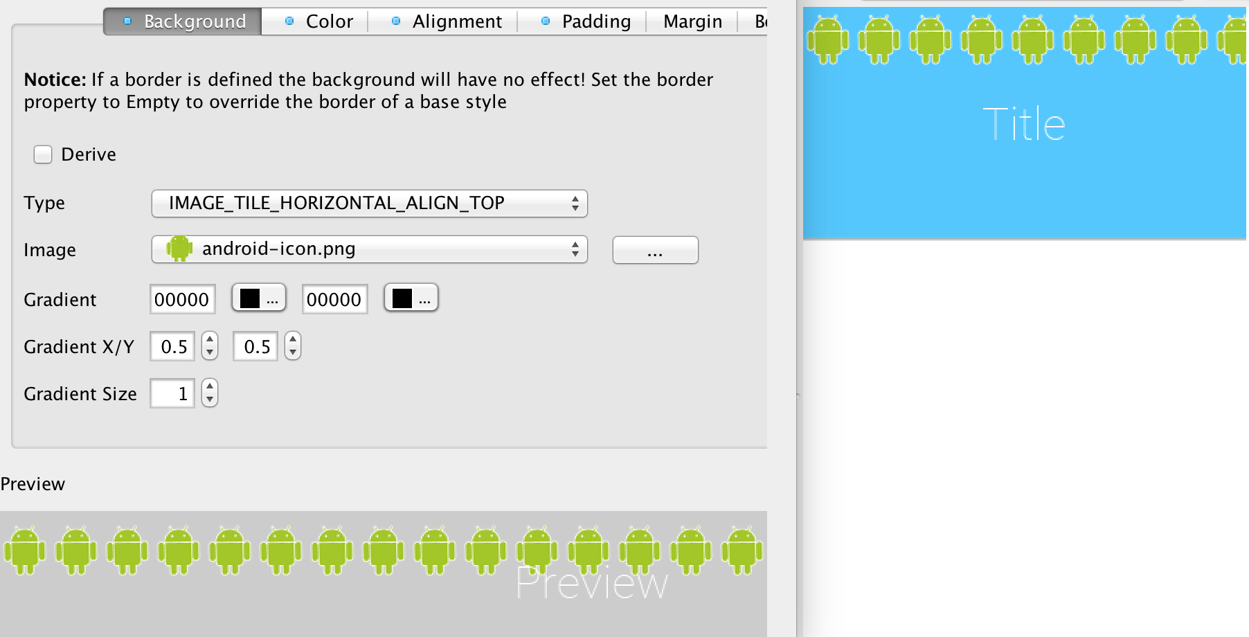 IMAGE_TILE_HORIZONTAL_ALIGN_TOP tiles the image on the top of the component