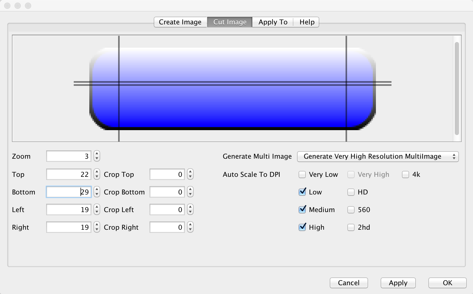 Stage 2: Cutting the image and adapting it to the DPI’s