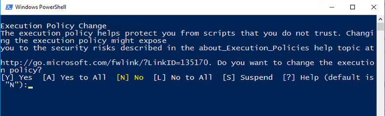 UWP Powershell change execution policy