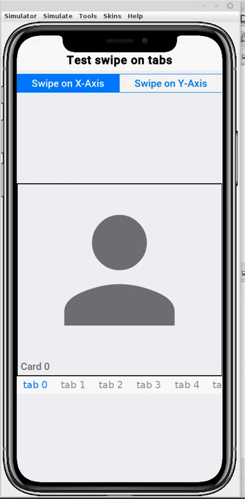Tabs swiping on the X-axis and Y-axis