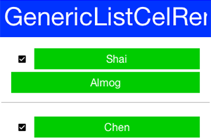 Sample of using the generic list cell renderer