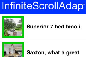 Sample usage of infinite scroll adapter