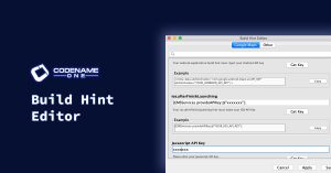 codename one - build hint editor
